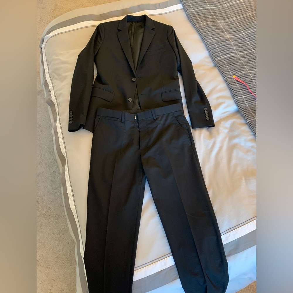 Theory Black Wool Men Suit Size 36R - Skinny